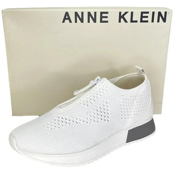 Anne Klein Terri White Knit Hidden Heels Womens Sneakers Size 8.5M - Picture 13 of 15